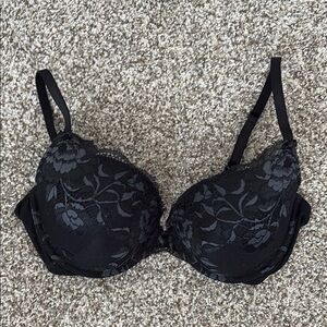 Adore Me Elegant Black Lace PushUp Bra